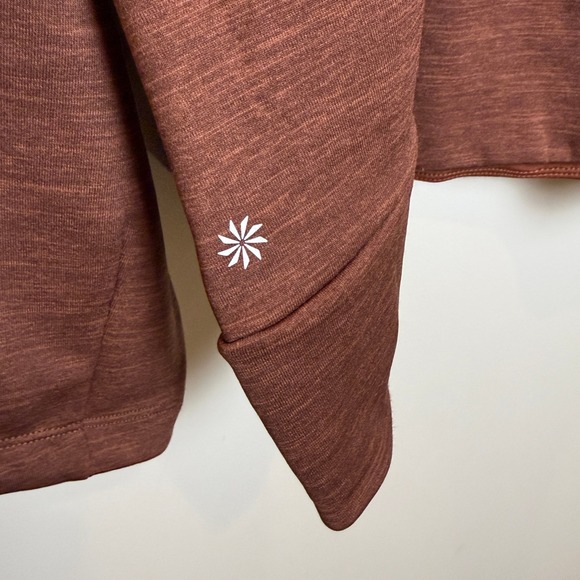 NWT Athleta Womens 3X Altitude Polartec Half Zip Sweatshirt Brown Plus Relaxed B - Picture 6 of 14